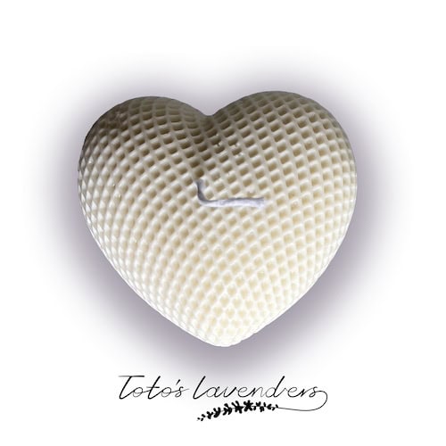 Heart shape candle - white (L)